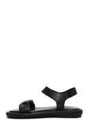Kadın Siyah Deri Comfort Sandalet | Derimod Kadın Siyah Deri Comfort Sandalet | Derimod