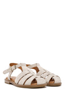 Women's Mink Suede Leather Sandals with Buckle Ankle | Derimod Women's Mink Suede Leather Sandals with Buckle Ankle | Derimod