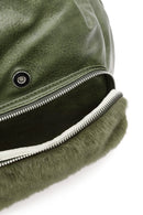 Women's Khaki Plush Detailed Backpack | Derimod Women's Khaki Plush Detailed Backpack | Derimod