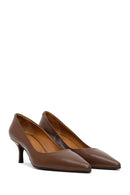 Woman Light Brown Leather Stiletto with Thin Heel | Derimod Woman Light Brown Leather Stiletto with Thin Heel | Derimod