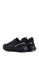 Men's Black Lace-Up Thick-Soled Fabric Sneaker | Derimod Men's Black Lace-Up Thick-Soled Fabric Sneaker | Derimod