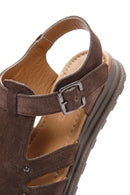 Women's Mink Ankle Strap Suede Leather Sandals | Derimod Women's Mink Ankle Strap Suede Leather Sandals | Derimod