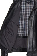 Bruno(Plus) Men's Black Leather Jacket | Derimod Bruno(Plus) Men's Black Leather Jacket | Derimod