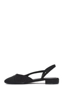 Women's Black Open Back Stoned Ballerinas | Derimod Women's Black Open Back Stoned Ballerinas | Derimod