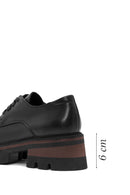 Women's Black Lace-Up Thick Sole Leather Masculine Shoes | Derimod Women's Black Lace-Up Thick Sole Leather Masculine Shoes | Derimod