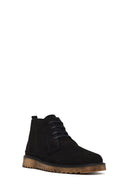 Male Black Zip Closure Nubuck Leather Boots | Derimod Male Black Zip Closure Nubuck Leather Boots | Derimod