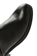 Women's Black Buckle Zippered Leather Boots | Derimod Women's Black Buckle Zippered Leather Boots | Derimod