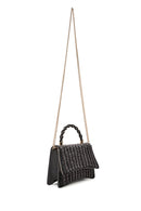 Women's Anthracite Long Strap Stone Mini Handbag | Derimod Women's Anthracite Long Strap Stone Mini Handbag | Derimod