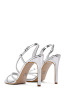 Women's Silver Ankle Strap Thin Heel Sandals | Derimod Women's Silver Ankle Strap Thin Heel Sandals | Derimod