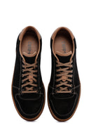 Erkek Siyah Nubuk Deri Sneaker | Derimod Erkek Siyah Nubuk Deri Sneaker | Derimod