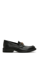 Women's Black Buckle Detailed Leather Masculine Loafer | Derimod Women's Black Buckle Detailed Leather Masculine Loafer | Derimod