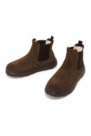 Male Brown Thick-Soled Suede Chelsea Boots | Derimod Male Brown Thick-Soled Suede Chelsea Boots | Derimod