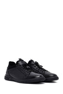 Erkek Siyah Bağcıklı Deri Casual Sneaker | Derimod Erkek Siyah Bağcıklı Deri Casual Sneaker | Derimod