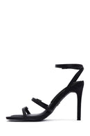 Women's Black Ankle Strap Thin Heel Sandals | Derimod Women's Black Ankle Strap Thin Heel Sandals | Derimod