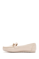 Women's Beige Buckle Detailed Loafer | Derimod Women's Beige Buckle Detailed Loafer | Derimod