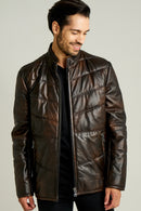 Buffon Men's Leather Jacket | Derimod Buffon Men's Leather Jacket | Derimod