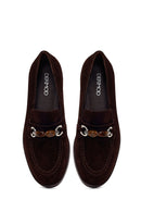 Woman Brown Buckled Suede Masculine Loafer | Derimod Woman Brown Buckled Suede Masculine Loafer | Derimod