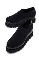 Woman Black Wedge Fabric Shoes | Derimod Woman Black Wedge Fabric Shoes | Derimod