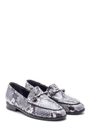 Women's Snake Pattern Leather Loafer | Derimod Women's Snake Pattern Leather Loafer | Derimod