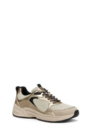 Geox Women Beige D Zarvıa A - Mesh+Pearl.Gbk Lace-Up Thick Sole Leather Sneaker | Derimod Geox Women Beige D Zarvıa A - Mesh+Pearl.Gbk Lace-Up Thick Sole Leather Sneaker | Derimod