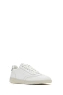 Women's White Lace-Up Leather Sneaker | Derimod Women's White Lace-Up Leather Sneaker | Derimod