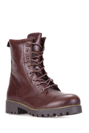 Lace-Up Women's Leather Boots | Derimod Lace-Up Women's Leather Boots | Derimod