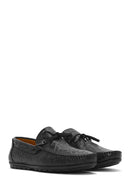 Men's Black Crocodile Patterned Leather Casual Loafer | Derimod Men's Black Crocodile Patterned Leather Casual Loafer | Derimod