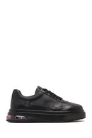 Men's Black Lace-Up Thick-Soled Leather Sneaker | Derimod Men's Black Lace-Up Thick-Soled Leather Sneaker | Derimod