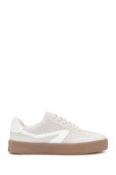 Women's Beige Lace-Up Chunky Sole Sneakers | Derimod Women's Beige Lace-Up Chunky Sole Sneakers | Derimod