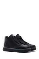 Men's Black Leather Zippered Sports Boots | Derimod Men's Black Leather Zippered Sports Boots | Derimod
