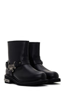 Harley Davidson Men's Black Estes Zippered Leather Boots | Derimod Harley Davidson Men's Black Estes Zippered Leather Boots | Derimod