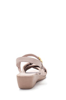 Kadın Vizon Deri Comfort Sandalet | Derimod Kadın Vizon Deri Comfort Sandalet | Derimod