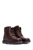 Men's Brown Leather Zippered Casual Boots | Derimod Men's Brown Leather Zippered Casual Boots | Derimod