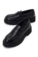 Woman Black Thick-Soled Leather Masculine Loafer | Derimod Woman Black Thick-Soled Leather Masculine Loafer | Derimod