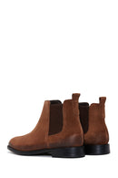 Men's Brown Suede Leather Chelsea Flat Boots | Derimod Men's Brown Suede Leather Chelsea Flat Boots | Derimod