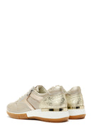 Women's Gold Laced Side Zipper Leather Sneaker | Derimod Women's Gold Laced Side Zipper Leather Sneaker | Derimod