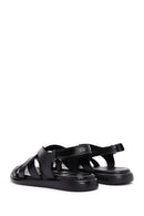 Women's Black Leather Comfort Sandals | Derimod Women's Black Leather Comfort Sandals | Derimod