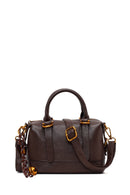 Woman Brown Long-Strap Mini Shoulder Bag | Derimod Woman Brown Long-Strap Mini Shoulder Bag | Derimod