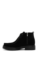 Men's Black Zippered Suede Leather Boots | Derimod Men's Black Zippered Suede Leather Boots | Derimod