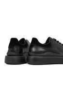 Men's Black Lace-Up Thick-Soled Leather Sneaker | Derimod Men's Black Lace-Up Thick-Soled Leather Sneaker | Derimod