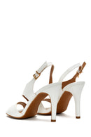 Women's White Heeled Sandals | Derimod Women's White Heeled Sandals | Derimod