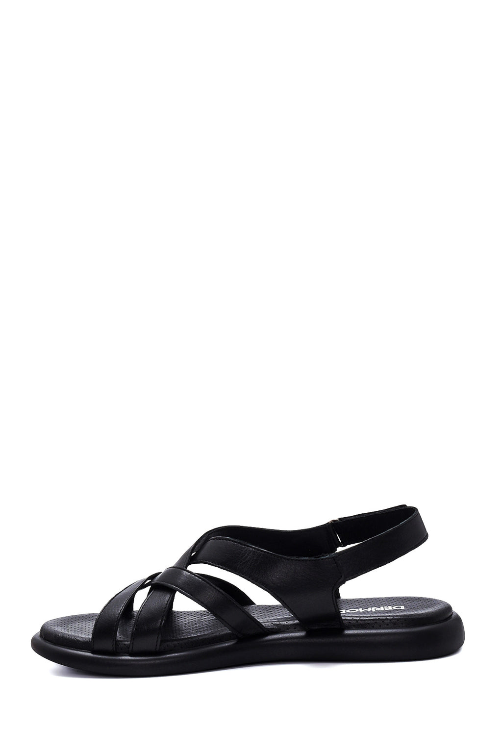 Kadın Siyah Deri Comfort Sandalet
