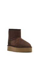 Women's Brown Thick Sole Suede Leather Boots | Derimod Women's Brown Thick Sole Suede Leather Boots | Derimod