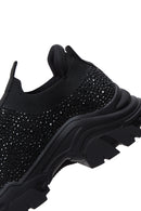 Kadın Siyah Taşlı Kalın Tabanlı Sneaker | Derimod Kadın Siyah Taşlı Kalın Tabanlı Sneaker | Derimod