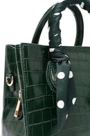 Women's Green Accessory Detailed Long Strap Crocodile Patterned Handbag | Derimod Women's Green Accessory Detailed Long Strap Crocodile Patterned Handbag | Derimod
