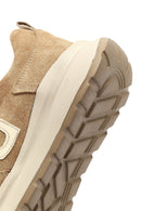 Kadın Bej Bağcıklı Kalın Tabanlı Süet Deri Sneaker | Derimod Kadın Bej Bağcıklı Kalın Tabanlı Süet Deri Sneaker | Derimod