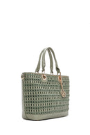 Women's Green Long Strap Knitted Shoulder Bag | Derimod Women's Green Long Strap Knitted Shoulder Bag | Derimod