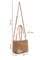 Woman Beige Long-Strap Printed Shoulder Bag | Derimod Woman Beige Long-Strap Printed Shoulder Bag | Derimod