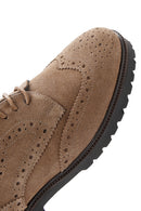 Women's Tan Suede Leather Masculine Shoes | Derimod Women's Tan Suede Leather Masculine Shoes | Derimod