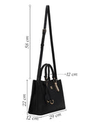 Woman Black Classic Shoulder Bag with Long Strap | Derimod Woman Black Classic Shoulder Bag with Long Strap | Derimod